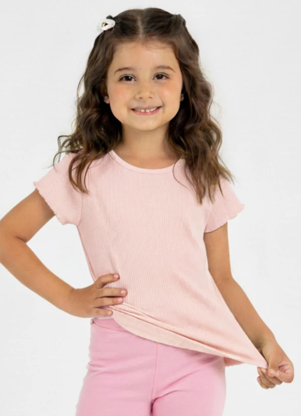 Guloseima - Blusa Infantil em Ribana Rosa 1