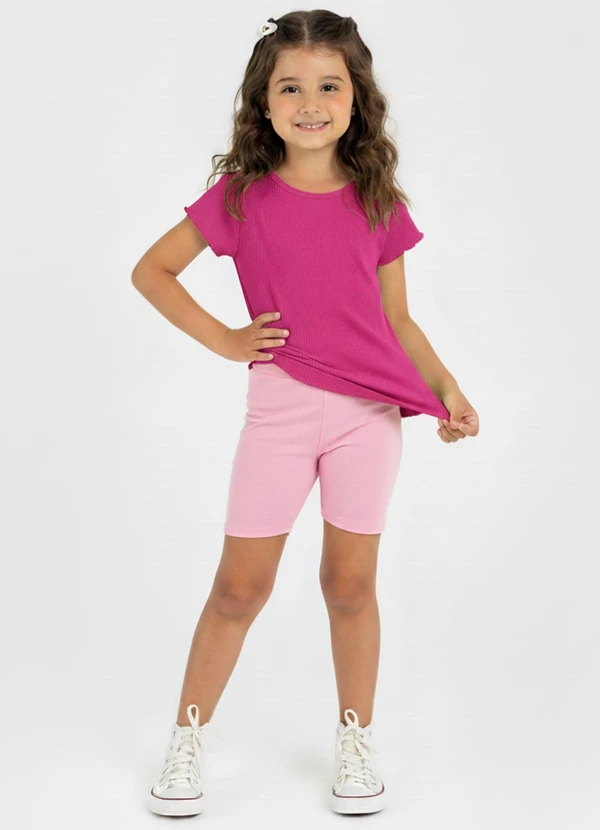 Guloseima - Blusa Infantil em Ribana Rosa 2