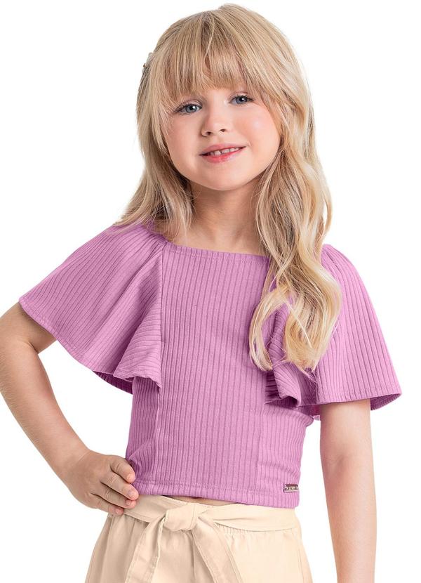 Quimby - Blusa Infantil em Ribana para Menina Roxo