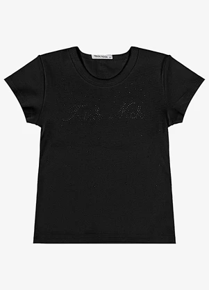 Trick Nick - Blusa Infantil em Ribana Preto - TRICK NICK