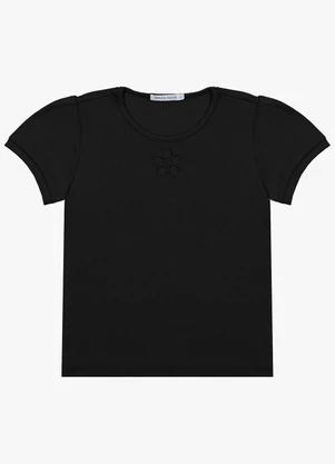 Trick Nick - Blusa Infantil em Ribana Preto - TRICK NICK