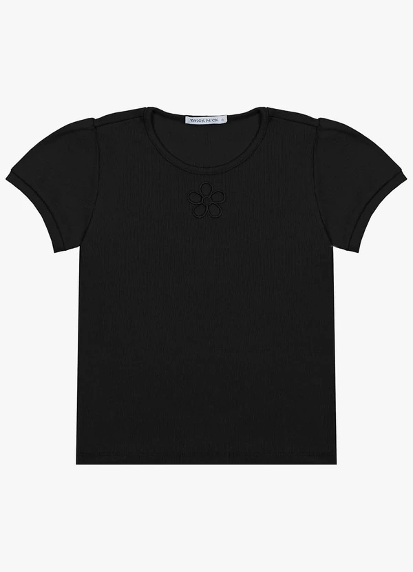 Trick Nick - Blusa Infantil em Ribana Preto