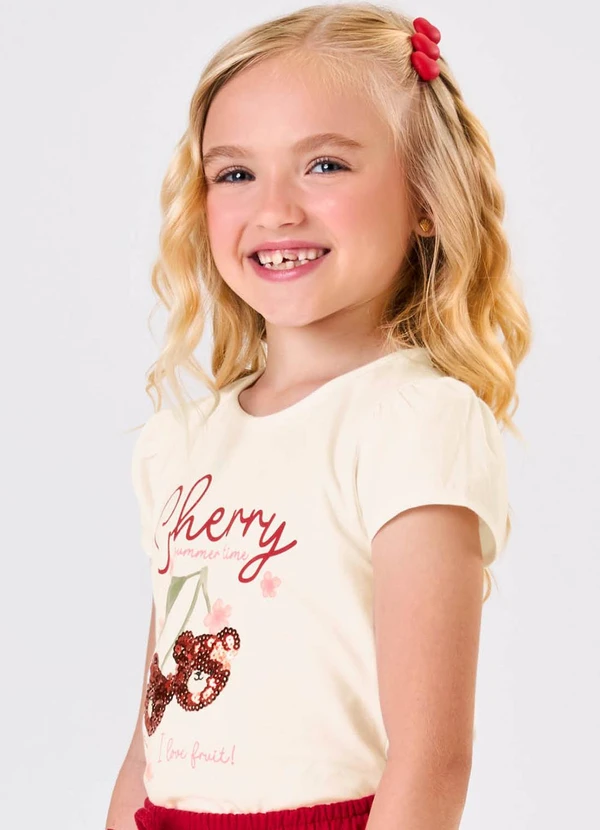 Rovitex - Blusa Infantil Estampada Bege