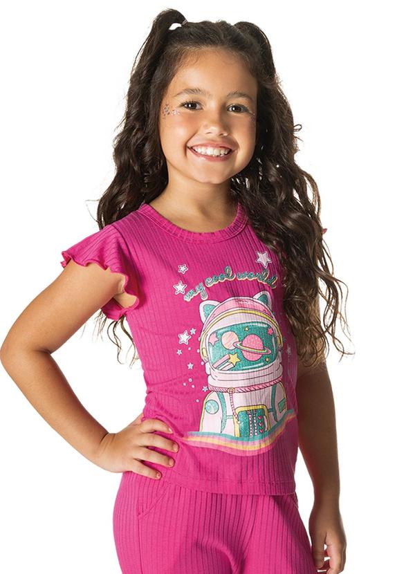 Rovi Kids - Blusa Infantil Menina Astronauta Rosa