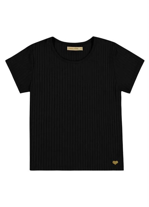 Trick Nick Blusa Infantil Menina Básica Preto