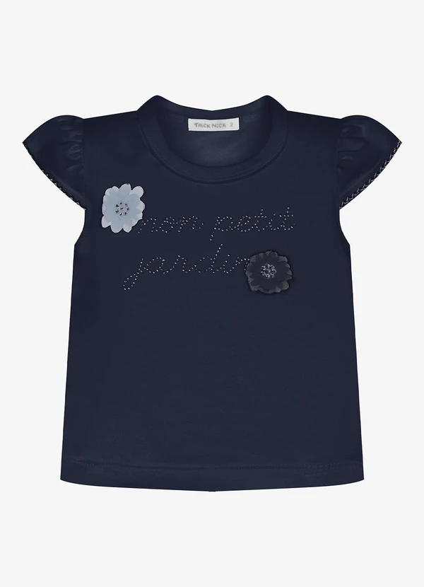 Trick Nick - Blusa Infantil Feminina Cotton Leve Azul