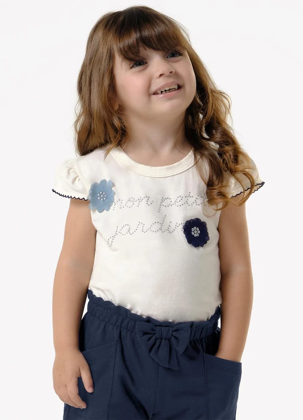Trick Nick - Blusa Infantil Feminina Cotton Leve Bege