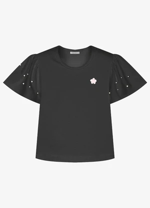 Trick Nick - Blusa Infantil Feminina Cotton Leve Preto - TRICK NICK
