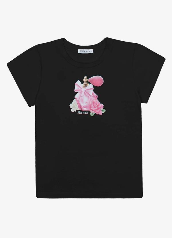 Trick Nick - Blusa Infantil Feminina Cotton Preto 1