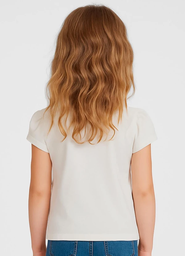 Trick Nick - Blusa Infantil Feminina em Cotton Leve Bege 2