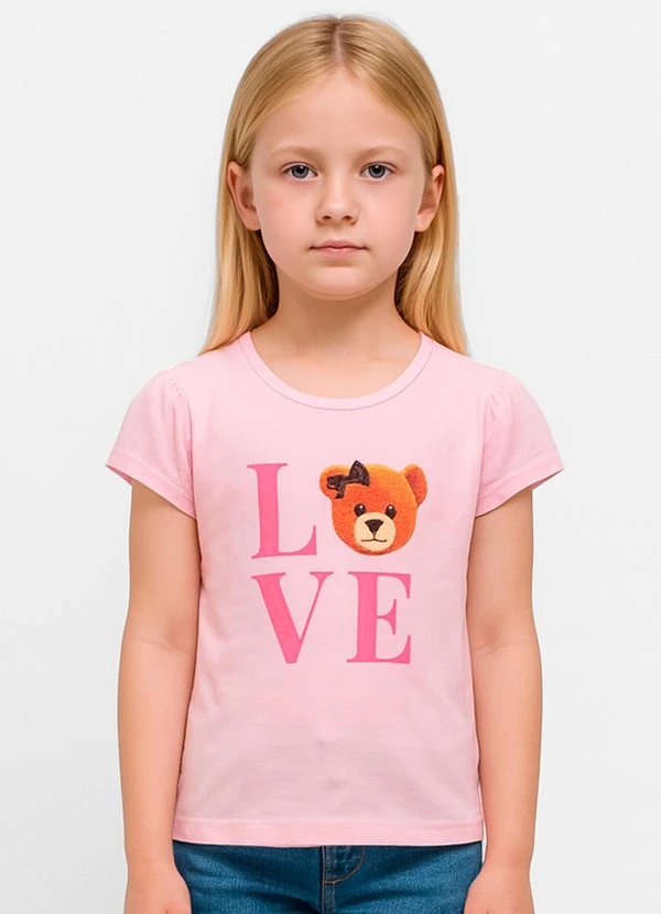 Trick Nick - Blusa Infantil Feminina em Cotton Leve Rosa