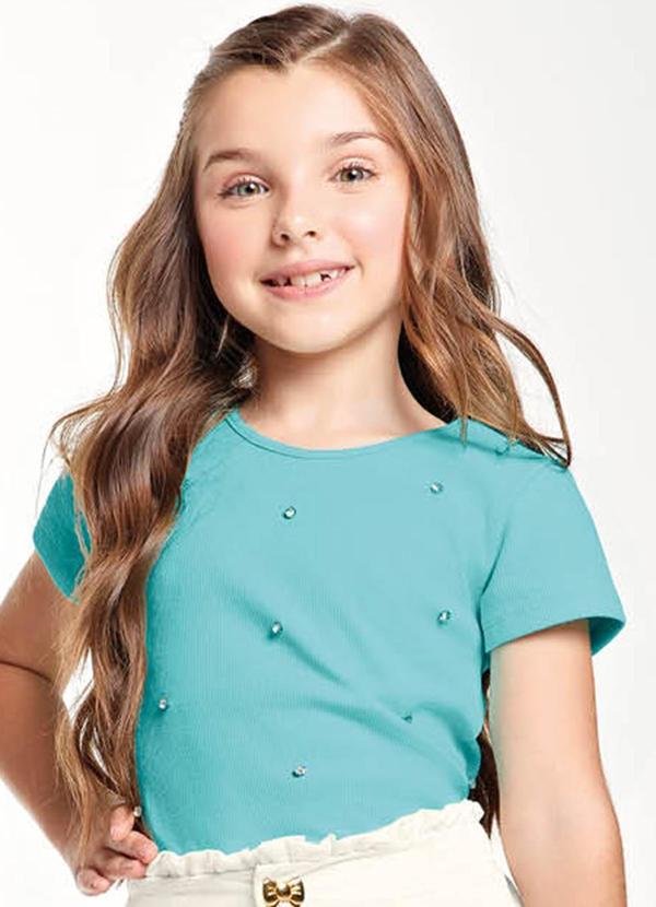 Trick Nick - Blusa Infantil Menina em Ribana Azul