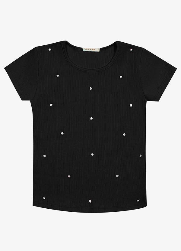 Trick Nick - Blusa Infantil Menina em Ribana Preto