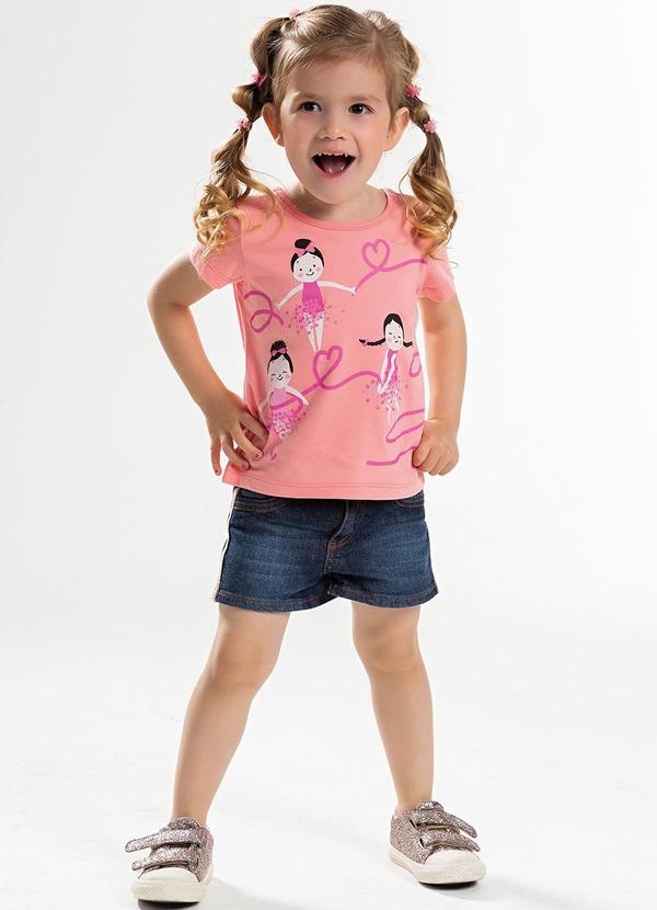 Cativa Kids - Blusa Infantil Feminina Estampa com Glitter Rosa 2