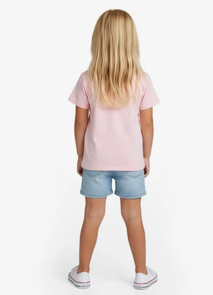 Rovitex - Blusa Infantil Feminina Estampado Manga CurtaRosa - ROVITEX