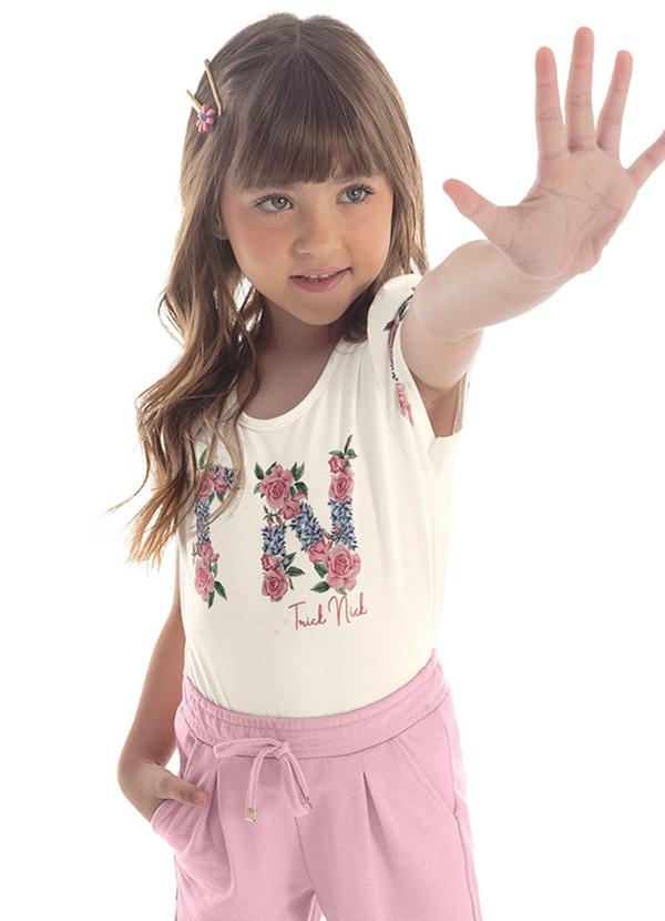Trick Nick - Blusa Infantil Menina Flowers Bege