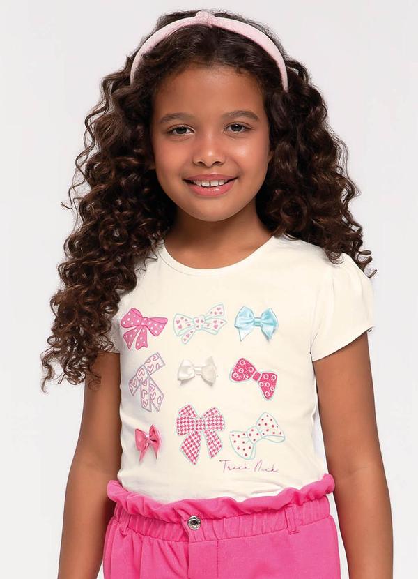 Trick Nick - Blusa Infantil Feminina Laços Bege