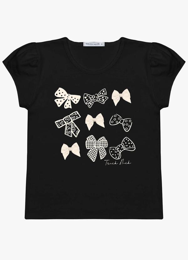 Trick Nick - Blusa Infantil Feminina Laços Preto