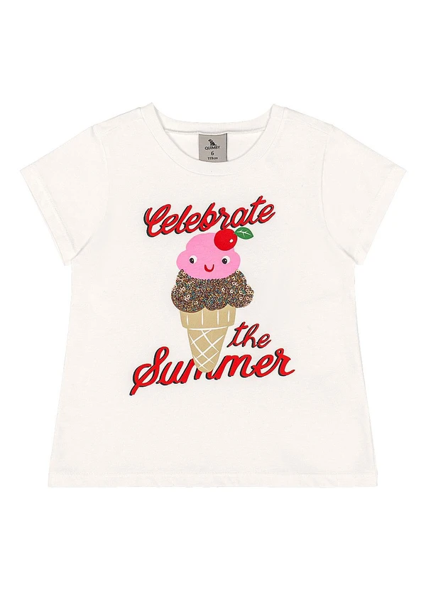 Quimby - Blusa Infantil Feminina Branco 3