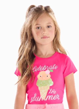 Blusa Infantil Feminina Quimby Rosa - QUIMBY
