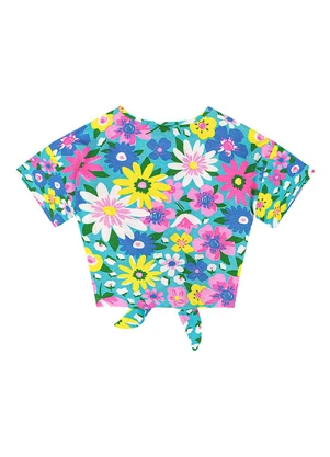 Quimby - Blusa Infantil Feminino em Cotton Azul - QUIMBY