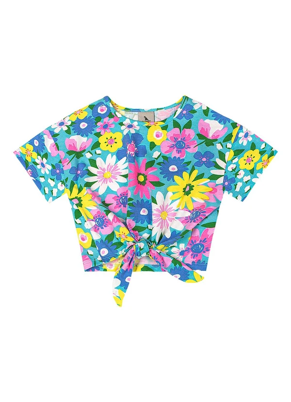 Quimby - Blusa Infantil Feminino em Cotton Azul