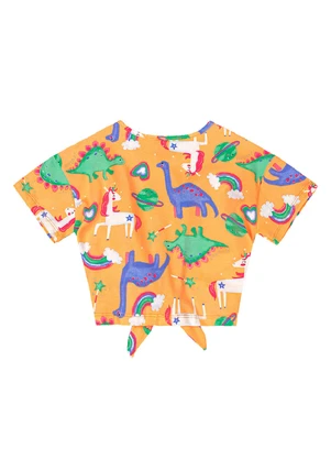 Quimby - Blusa Infantil Feminino em Cotton Laranja - QUIMBY