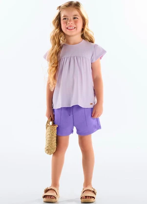 Up Baby - Blusa Infantil Finina Algodão Roxo - UP BABY