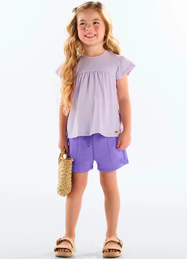 Up Baby - Blusa Infantil Finina Algodão Roxo 2