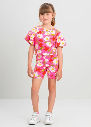 Blusa Infantil Floral Chic Quimby Rosa - QUIMBY