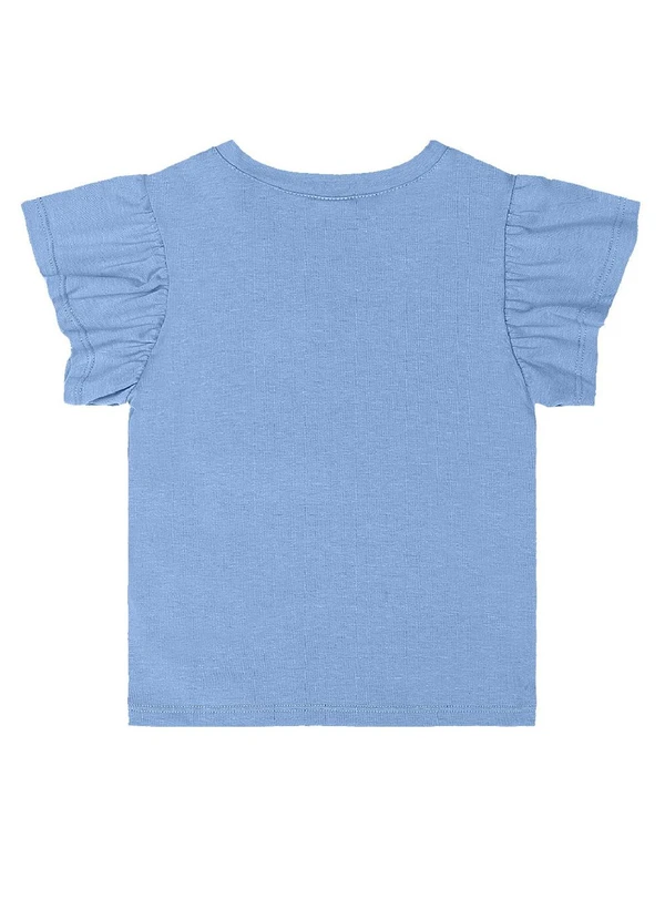 Quimby - Blusa Infantil Manga Babado Azul 2
