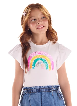 Quimby - Blusa Infantil Manga Babado Branco - QUIMBY