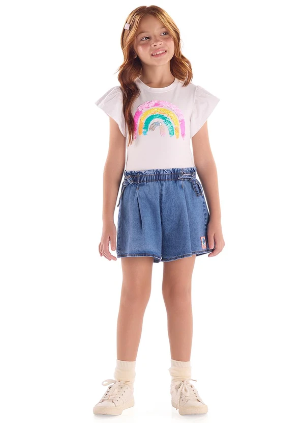 Quimby - Blusa Infantil Manga Babado Branco 2