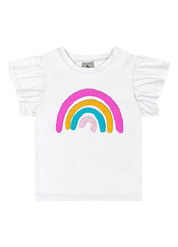 Quimby - Blusa Infantil Manga Babado Branco 3