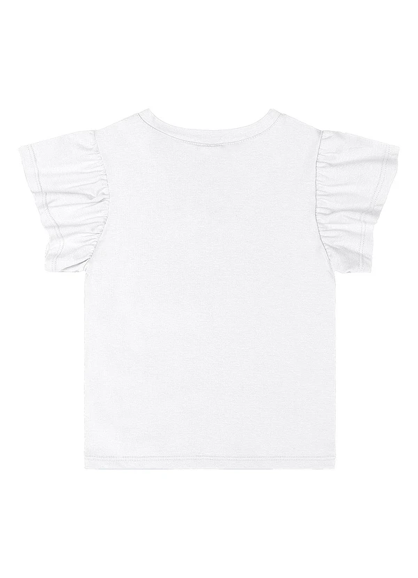 Quimby - Blusa Infantil Manga Babado Branco 4
