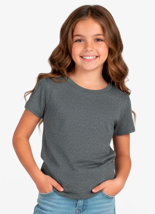 Rovitex - Blusa Infantil Manga Curta Básica Soletex Cinza