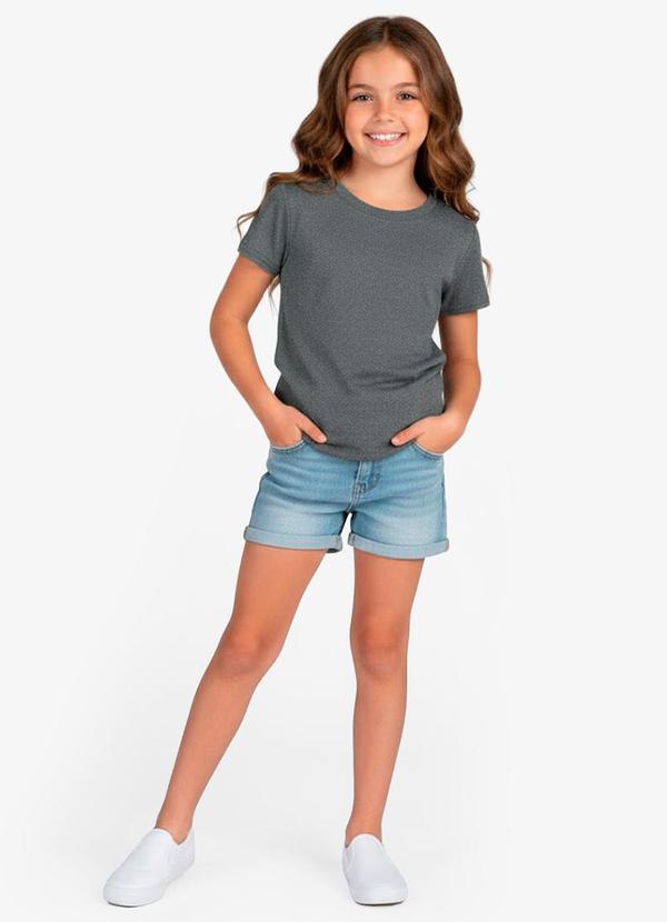 Rovitex - Blusa Infantil Manga Curta Básica Soletex Cinza 3