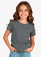 Rovitex - Blusa Infantil Manga Curta Básica Soletex Preto - variação: Cinza