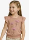 Infinita Cor - Blusa Infantil Manga Curta Laranja - variação: Bege