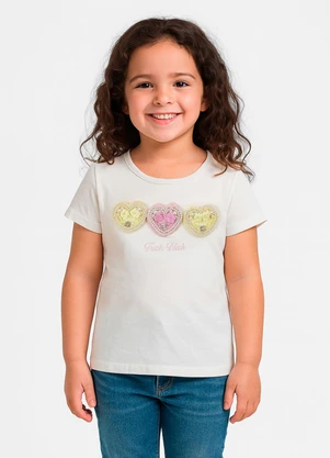 Trick Nick - Blusa Infantil Manga Curta Bege - TRICK NICK
