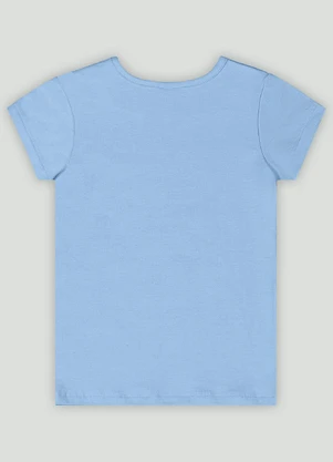 Up Baby - Blusa Infantil Manga Curta em Cotton Azul - UP BABY