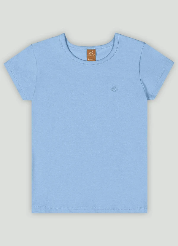 Up Baby - Blusa Infantil Manga Curta em Cotton Azul