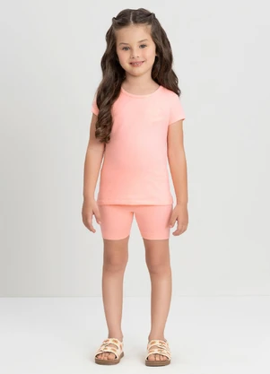 Up Baby - Blusa Infantil Manga Curta em Cotton Rosa - UP BABY