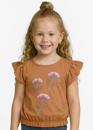 Infinita Cor - Blusa Infantil Manga Curta Laranja - INFINITA COR