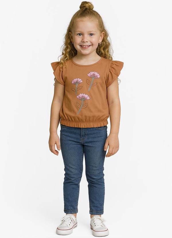 Infinita Cor - Blusa Infantil Manga Curta Laranja 3