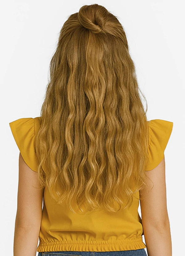 Infinita Cor - Blusa Infantil Manga Curta Laranja 2