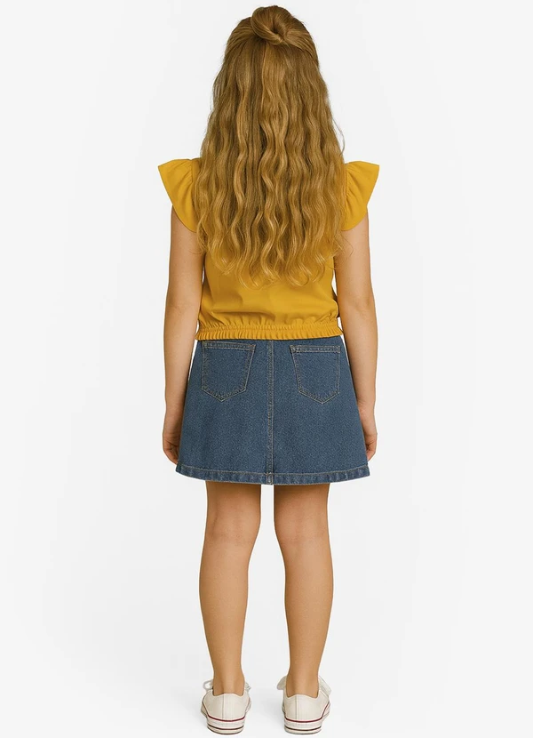 Infinita Cor - Blusa Infantil Manga Curta Laranja 4