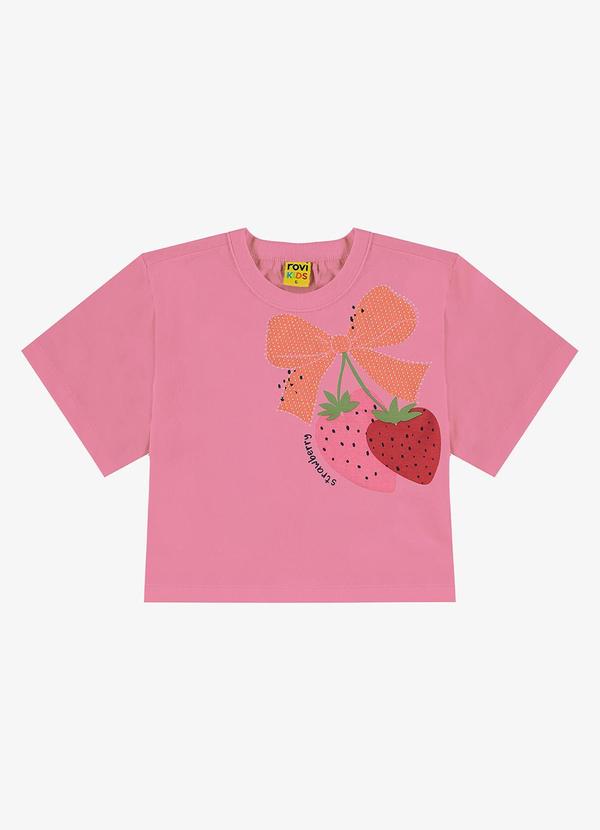 Rovi Kids - Blusa Infantil Manga Curta Rosa 1