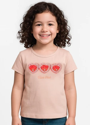 Trick Nick - Blusa Infantil Manga Curta Rosa - TRICK NICK