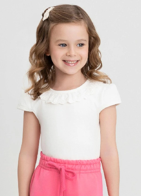 Up Baby - Blusa Infantil Manga Curta Branco